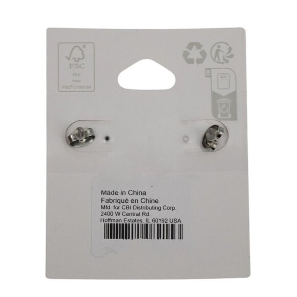 Santa Hat Stud Earrings Stocking Cap Red Silver Crystal by Claires - Picture 2 of 2